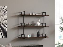 Hanah Home Estantería de Pared Industrial Nogal
